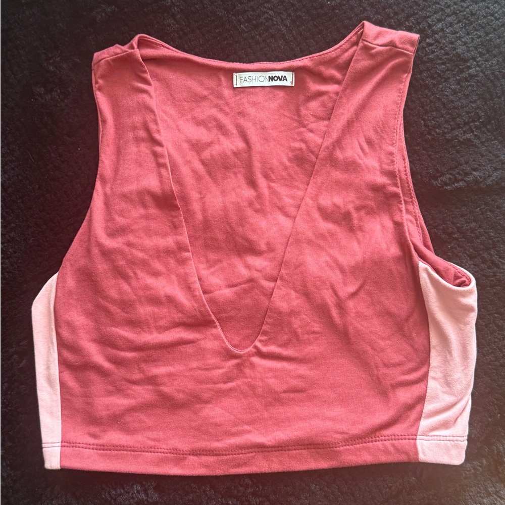 Fashion Nova Women's Coral and Light Pink Tank Top